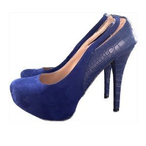 Guess Size 6 Faux Suede/Snakeskin Heels